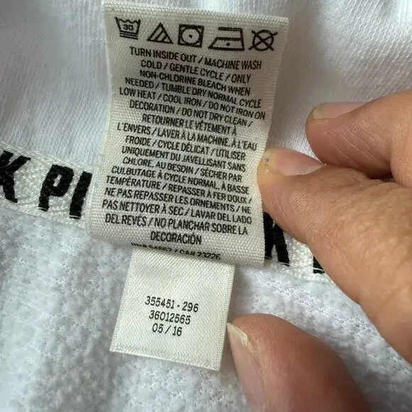 love pink by Victoria secret ¾ zip white black and grey long sleeved sweatshirt - Picture 4 of 4